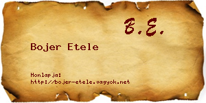 Bojer Etele névjegykártya